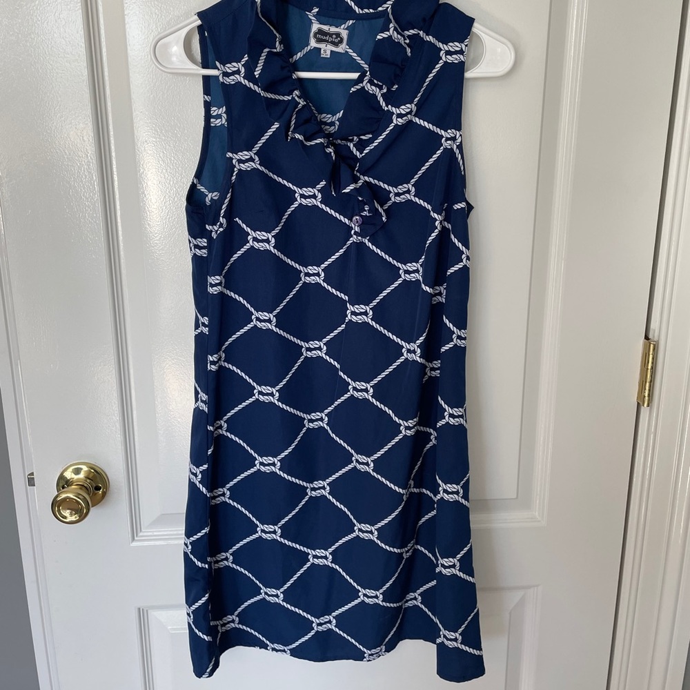 Nautical Rope Ruffle neck shift dress - Picture 4 of 5
